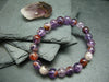 Cacoxenite in Amethyst Genuine Bracelet ~ 7 Inches ~ 8mm Round Beads