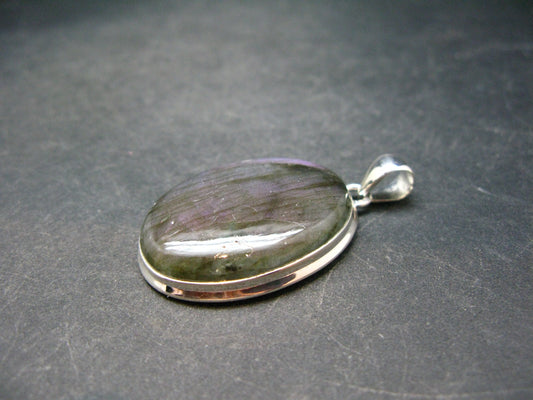 Faceted Labradorite Pendant In 925 Sterling Silver From Madagascar - 1.9'' - 13.5 Grams