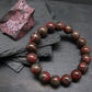 Cinnabar Genuine Bracelet ~ 7 Inches ~ 12mm Round Beads