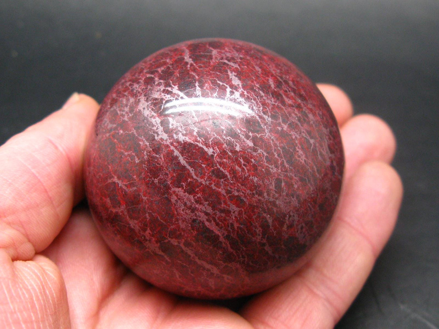 Large Cinnabar Ball Sphere from Spain - 443 Grams - 2.4"