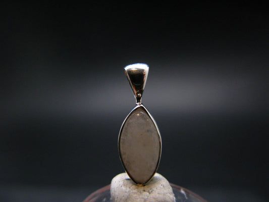 Raw Rare Natrolite Crystal Silver Pendant From Russia - 0.7" - 1.08 Grams