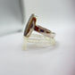Elegant Dendritic Agate Oval Ring – Natural Scenic Pattern Statement Jewelry - Size 7