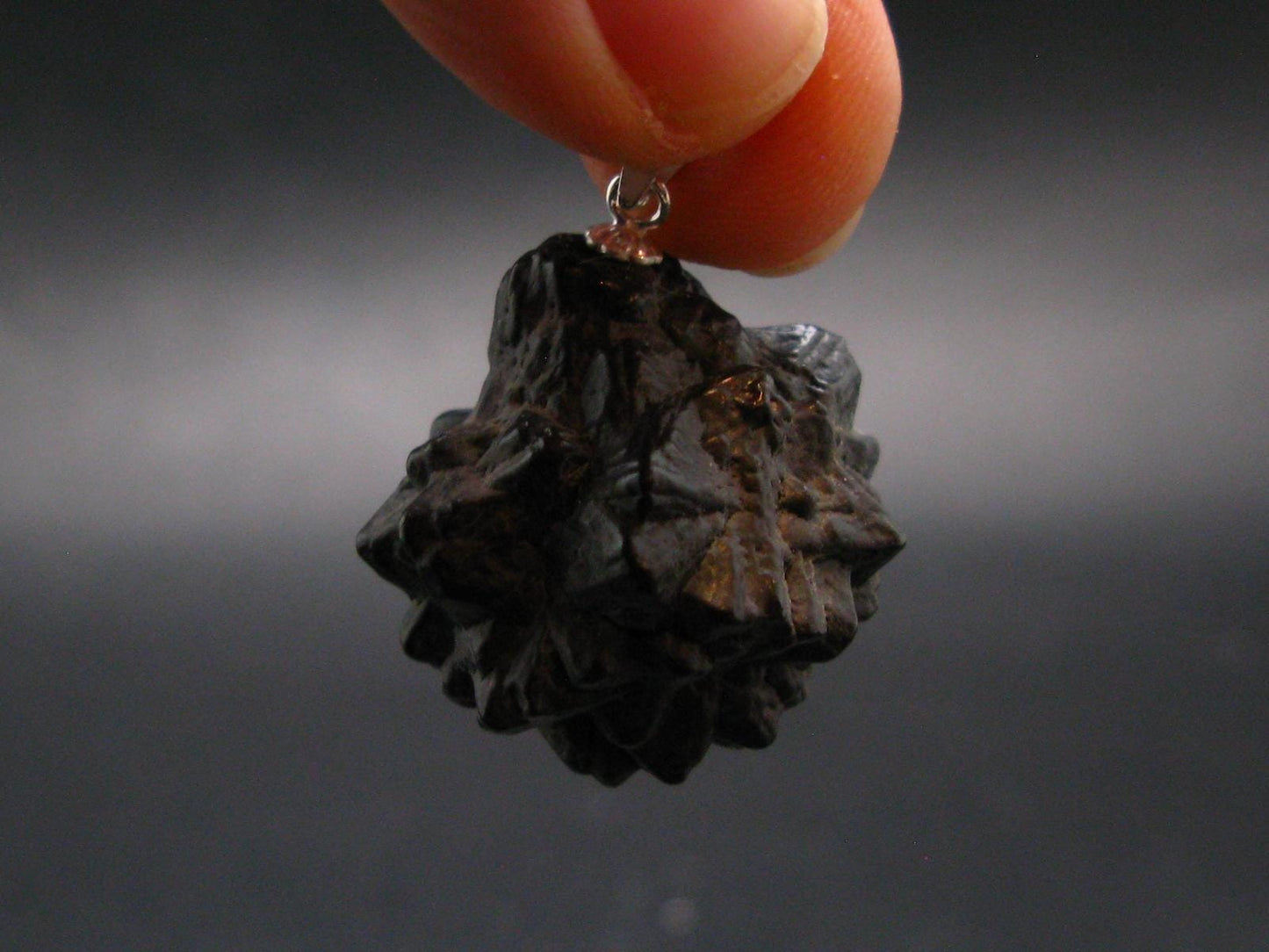 Very Rare Z-Stone (Limonite after Marcasite) Silver Pendant from Sahara Dessert, Egypt - 1.2" - 17.88 Grams