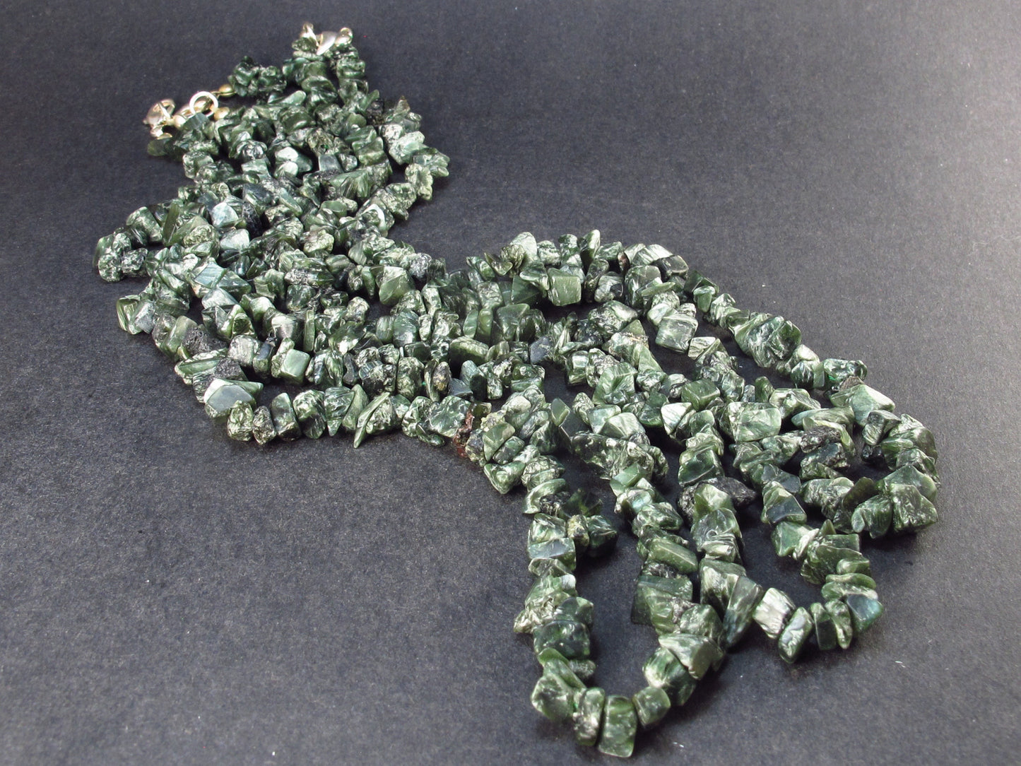 Lot of 3 Seraphinite Clinochlore Angels Wings Necklaces From Russia - 18"