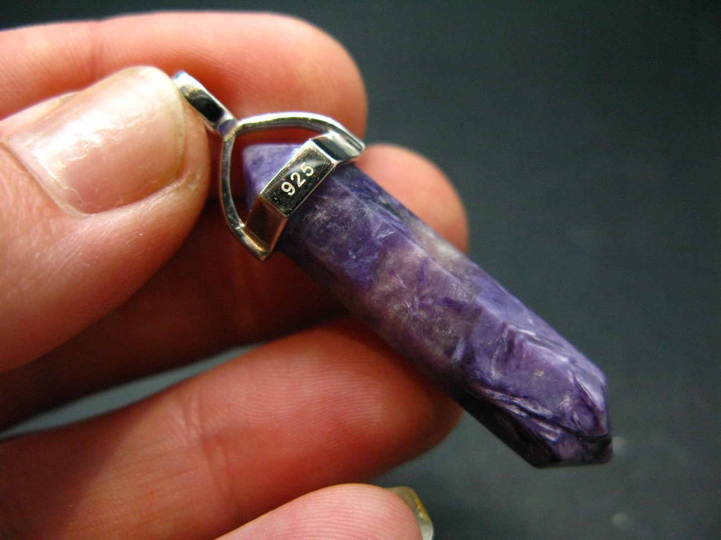 Rare High-Quality Charoite Pendant From Russia - 1.7" - 5.16 Grams