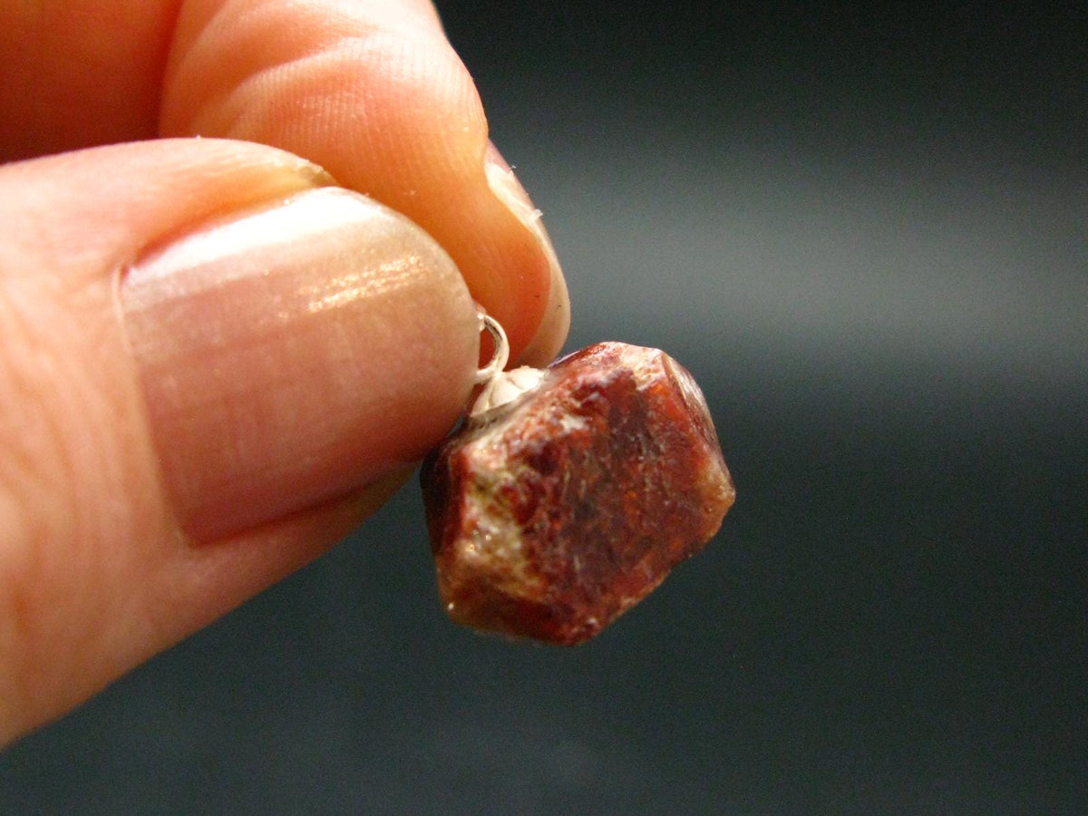 Rare Zircon Crystal Silver Pendant From Pakistan - 0.6" - 3.0 Grams