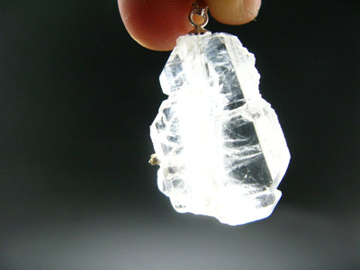 Faden Quartz Crystal Silver Pendant From Brazil - 1.4" - 4.42 Grams