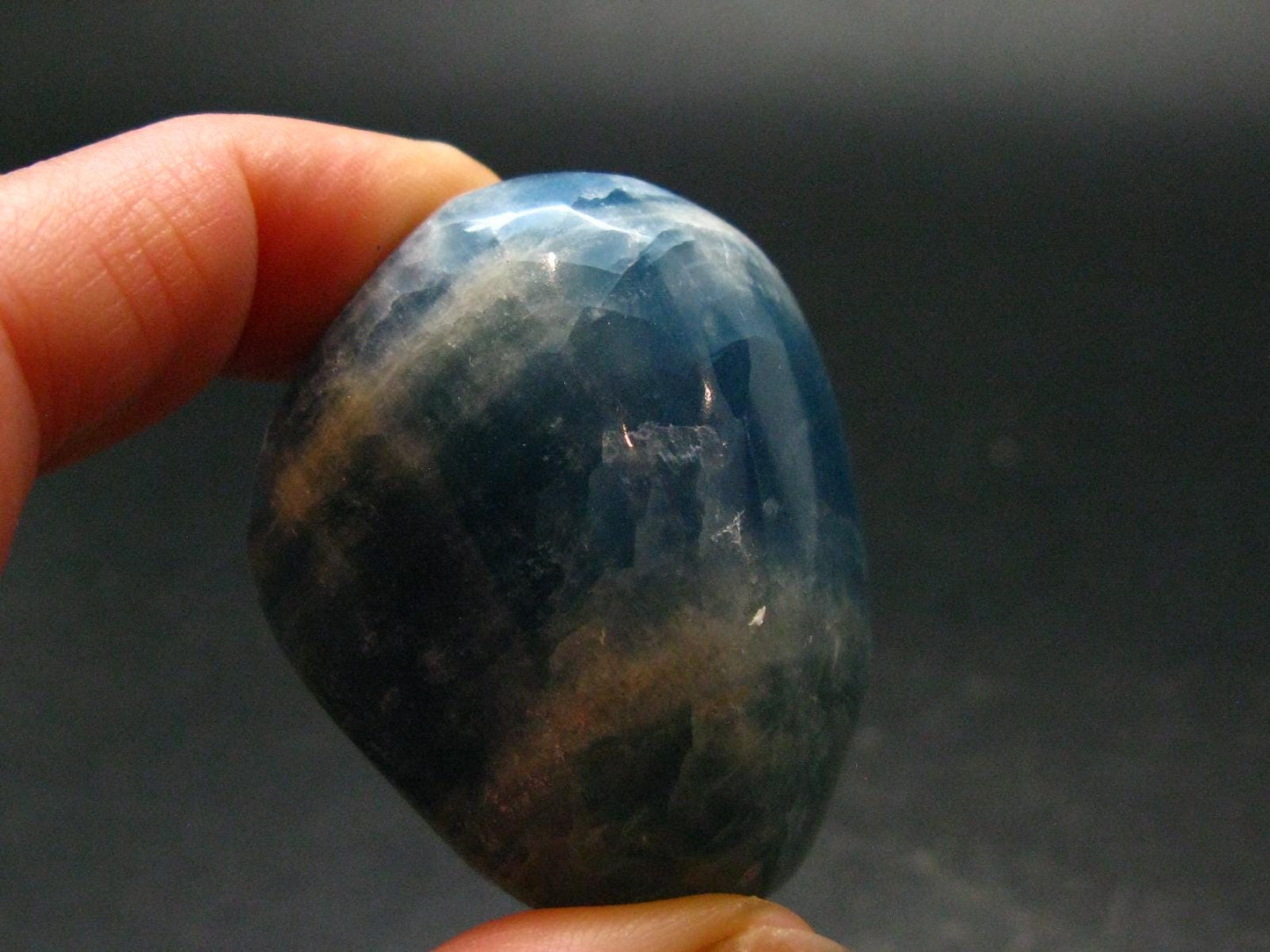 Nice Lemurian Aquatine Blue Calcite Tumbled From Argentina - 1.7" - 54.08 Grams