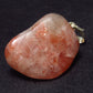 Tumbled Brightly Polished Sunstone Silver Pendant From Tanzania - 1.1"
