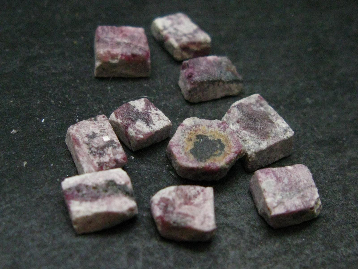 Nice Lot of 10 Polished Bixbite Red Emerald Beryl Crystals From Utah USA - 15.49 Carats
