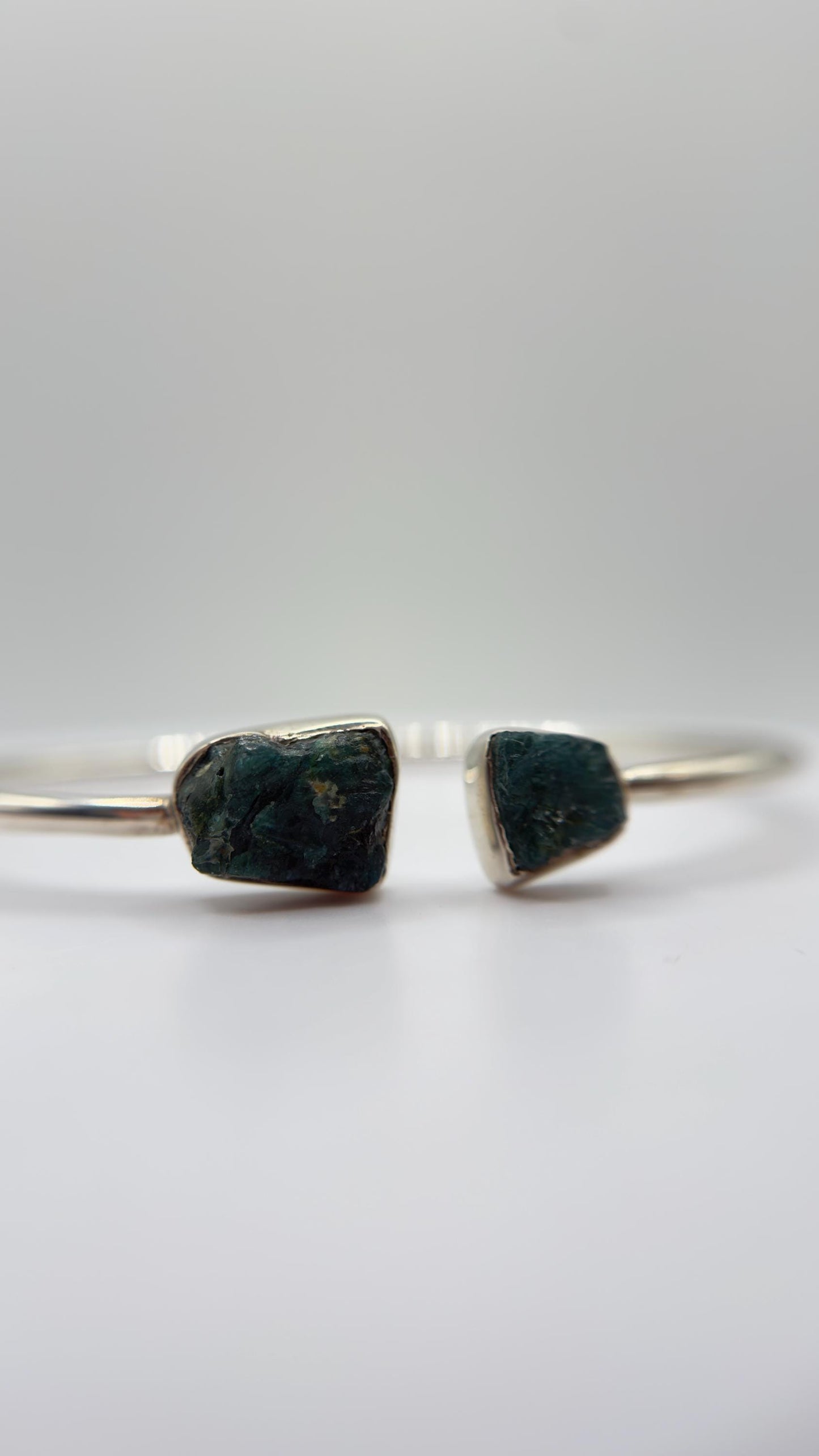 Grandidierite Bracelet Blue Green Gemstone Silver Link Bracelet Minimalist Jewelry Gift