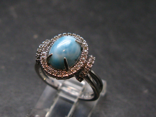 Larimar AAA Quality Sterling Silver Ring - Size 6 - 3.57 Grams