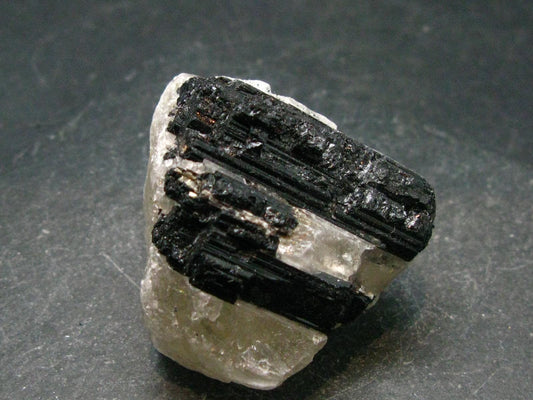 Fine Black Tourmaline In Quartz Crystal From Brazil - 1.7"