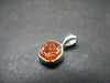 Gem Spessartine Spessartite Orange Garnet Pendant in SS From Tanzania - 0.6" - 0.96 Grams