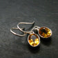 Faceted Golden Yellow Citrine 925 Sterling Silver Drop Earrings - 1.0"