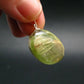 Green Kyanite Crystal Silver Pendant From Tanzania - 1.0"