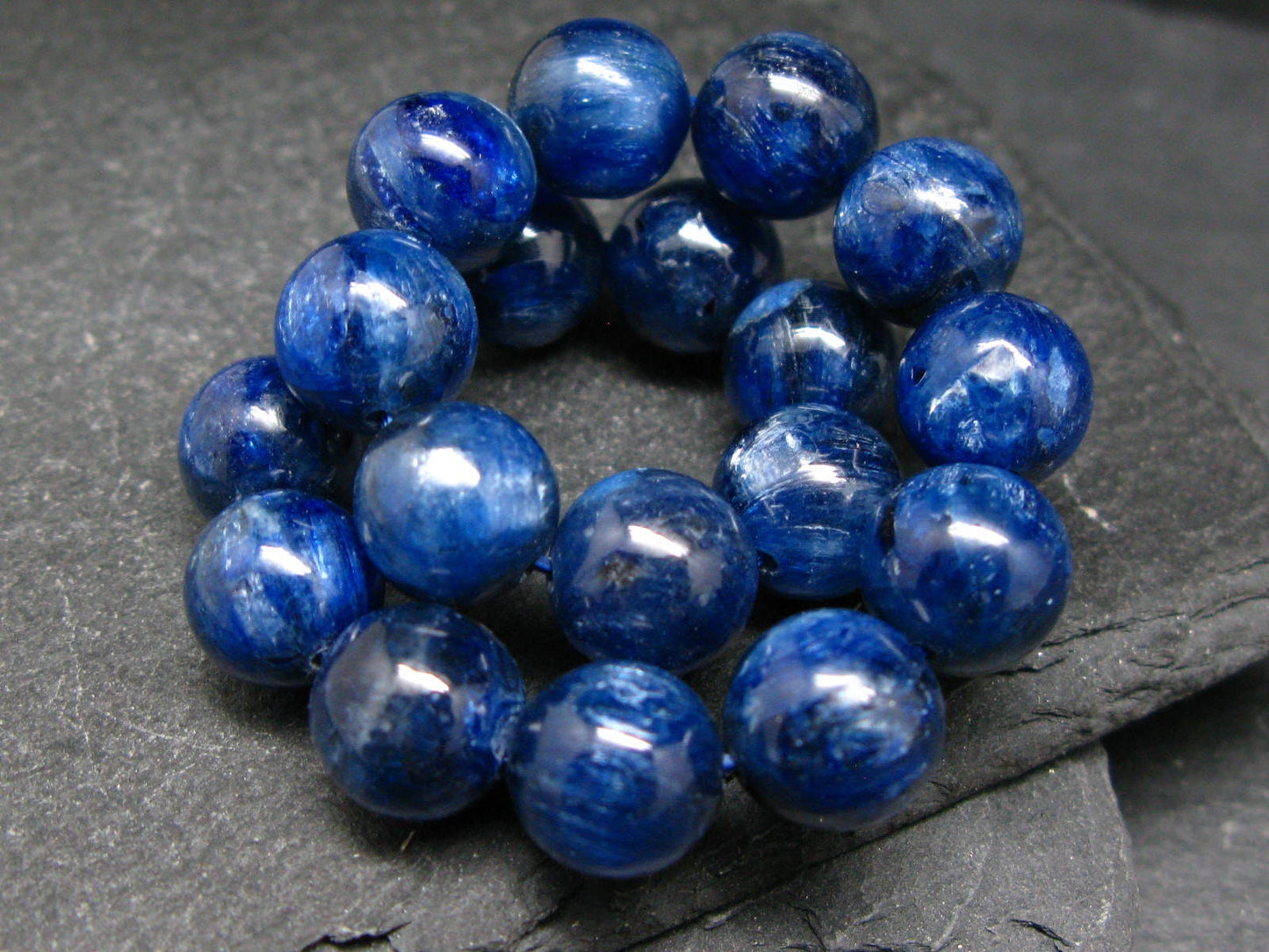 Blue Kyanite Genuine Bracelet ~ 7 Inches ~ 10mm Round Beads