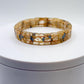 Rutilated Quartz Tile Bracelet – Natural Golden Inclusion Stretch Jewelry