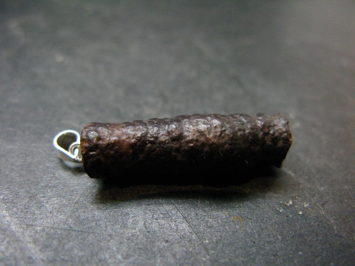 Rare Prophecy Stone Limonite after Pyrite Silver Pendant From Egypt - 1.3" - 3.95 Grams