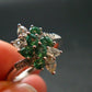 Emerald Faceted Silver Ring from Colombia - 3.75 Grams Total - Size 8.25