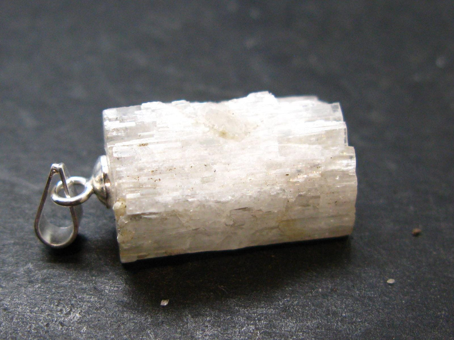 Rare Hambergite Crystal Silver Pendant From Afghanistan - 0.8" - 2.25 Grams