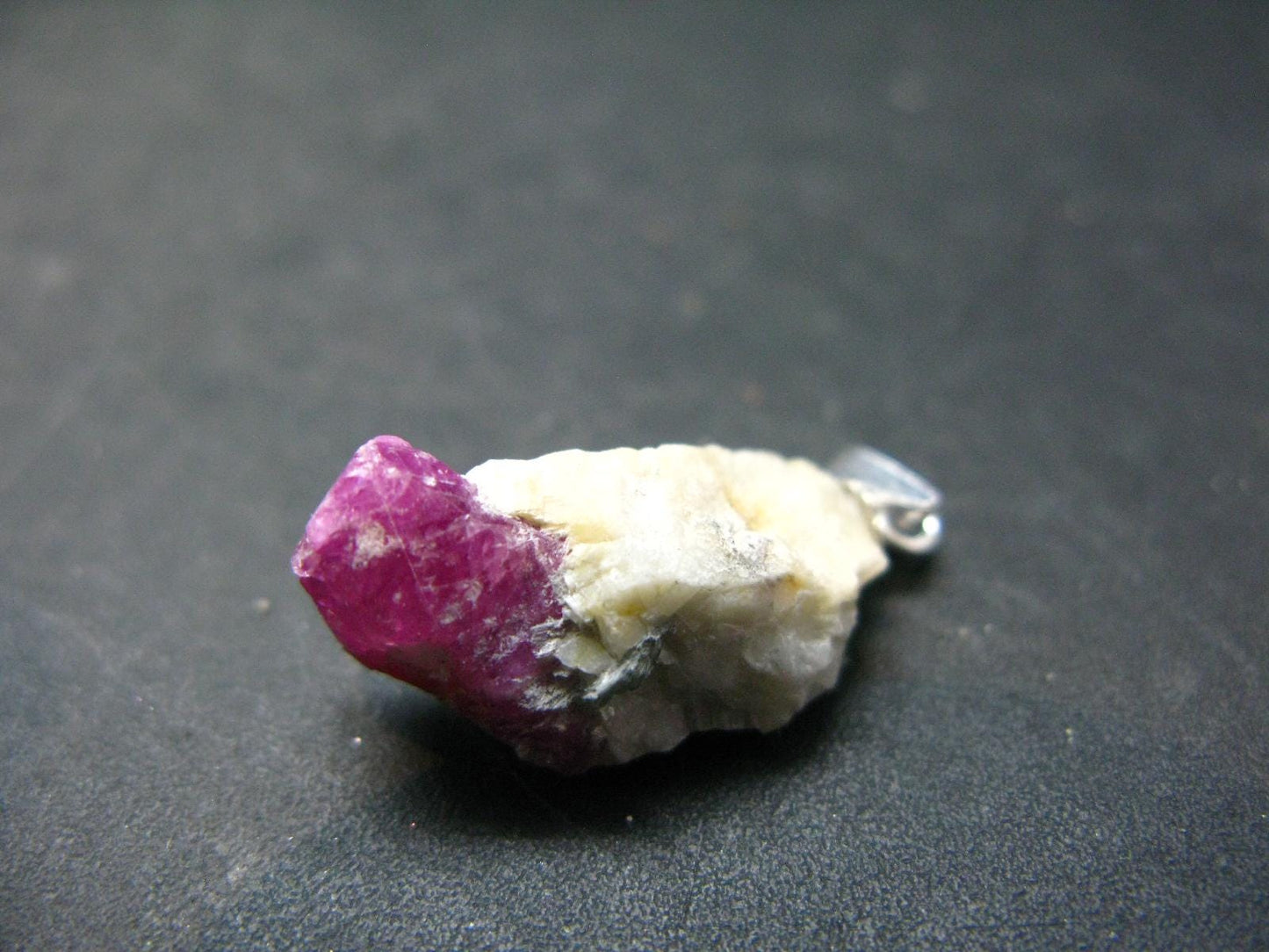 Ruby Silver Pendant from Afghanistan - 1.1" - 3.07 Grams