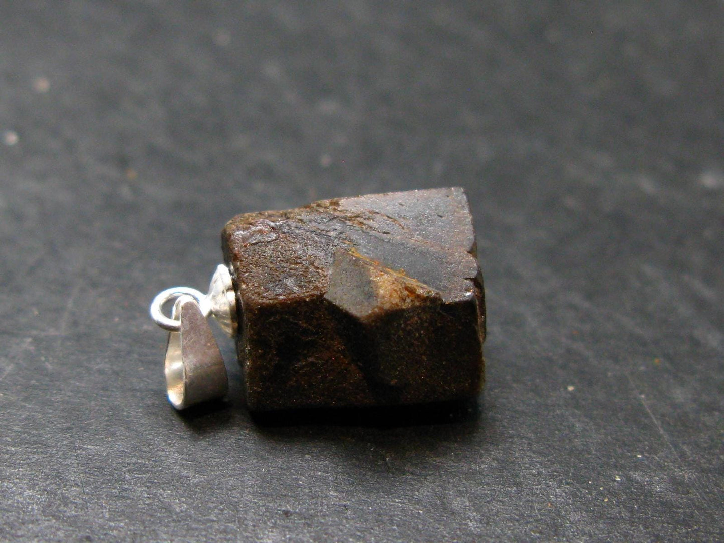 Fairy Cross!! Natural Staurolite Sharp Brown Twin Crystals Silver Pendant From Russia - 0.8" - 2.22 Grams