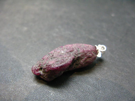 Ruby Silver Pendant from India - 1.2" - 4.84 Grams
