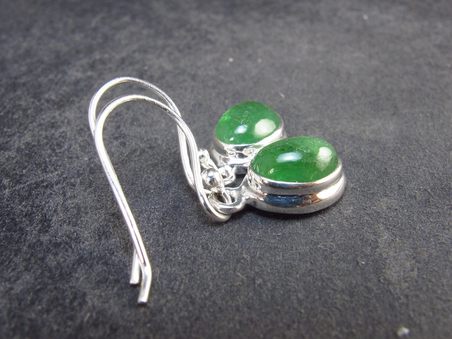 Tsavorite Gem Green Garnet Sterling Silver Earrings from Tanzania - 3.10 Grams