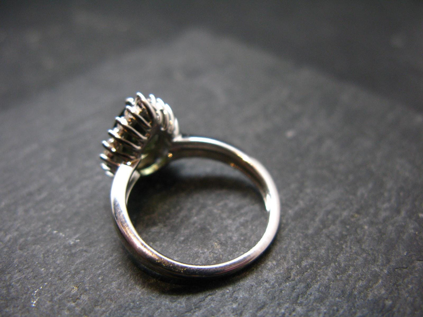 Moldavite Sterling Silver Ring From Czech Republic - Size 7.5 - 3.55 Grams