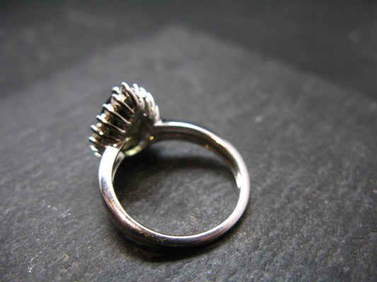 Moldavite Sterling Silver Ring From Czech Republic - Size 7.5 - 3.55 Grams