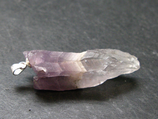 Rare Raw Auralite Super 23 Amethyst Silver Pendant From Canada - 1.8" - 8.38 Grams