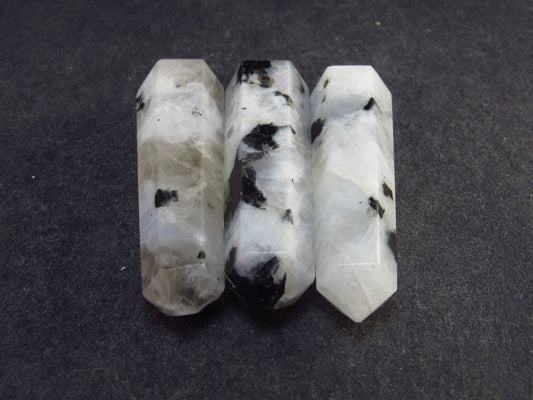Chandrakanta Moonstone!! Lot of 3 Natural Moonstone Pencil Point Pendants from India