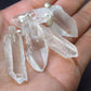 Set of 5 Natural Clear Quartz Crystal Pendants From Brazil
