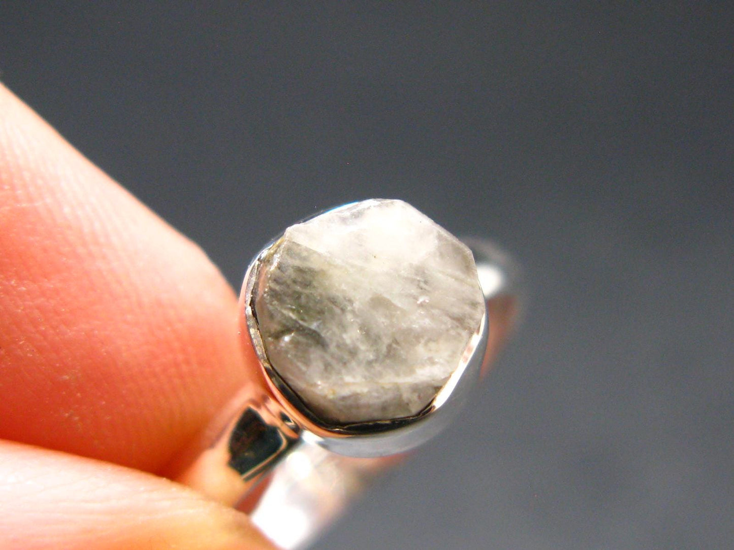 10.0 Carat Phenakite Phenacite Sterling Silver Size 8 Ring from Brazil