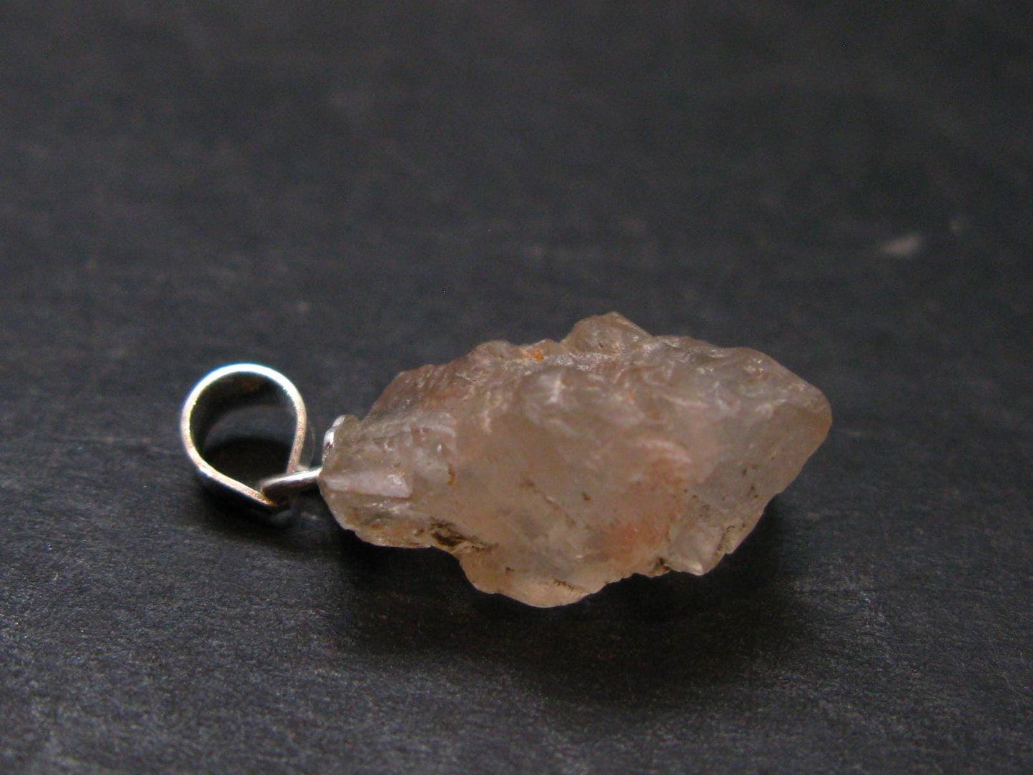 Rare Terminated Gemmy Nirvana (Pink Ice) Quartz Crystal Silver Pendant from the Himalayas - 0.8" - 1.5 Grams