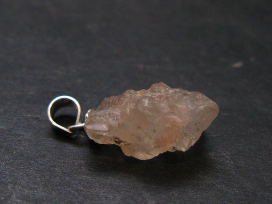 Rare Terminated Gemmy Nirvana (Pink Ice) Quartz Crystal Silver Pendant from the Himalayas - 0.8" - 1.5 Grams