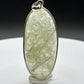 Prehnite Oval Pendant | Tourmaline Inclusions | Sterling Silver Jewelry