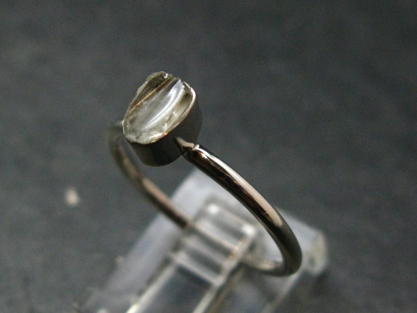 Green Herderite Silver Ring From Brazil - 1.85 Grams - Size 8