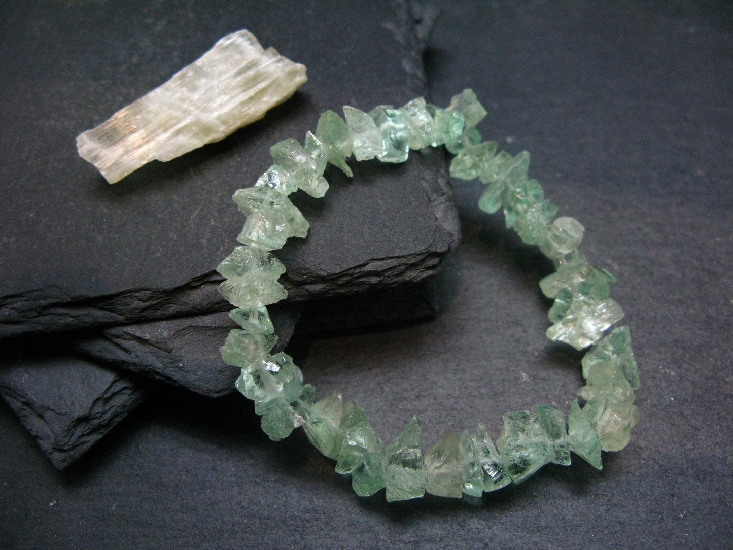 Hiddenite Spodumene Genuine Bracelet ~ 7 Inches ~ 10mm Crystal Beads