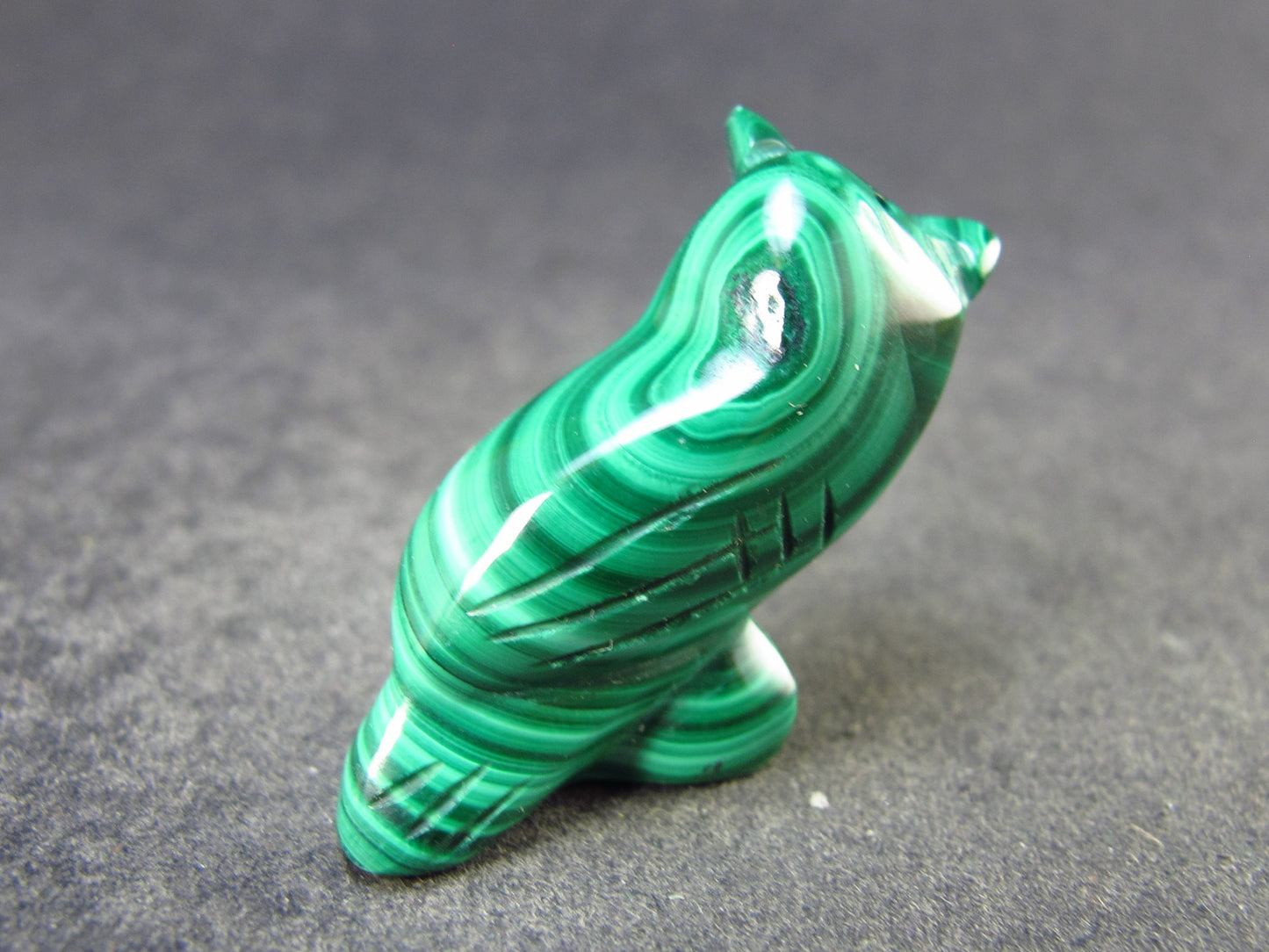 Malachite Owl Carving From Congo - 1.0" - 7.9 Grams