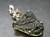 Moldavite & Herkimer Diamond Silver Pendant - 1.7" - 6.6 Grams