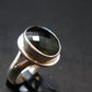 Moldavite Tektite Facetted Silver Ring from Czech Republic - Size 10 - 9.0 Grams