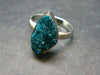 Emerald Green Dioptase Crystal Silver Ring from Congo - 4.91 Grams - Size 10