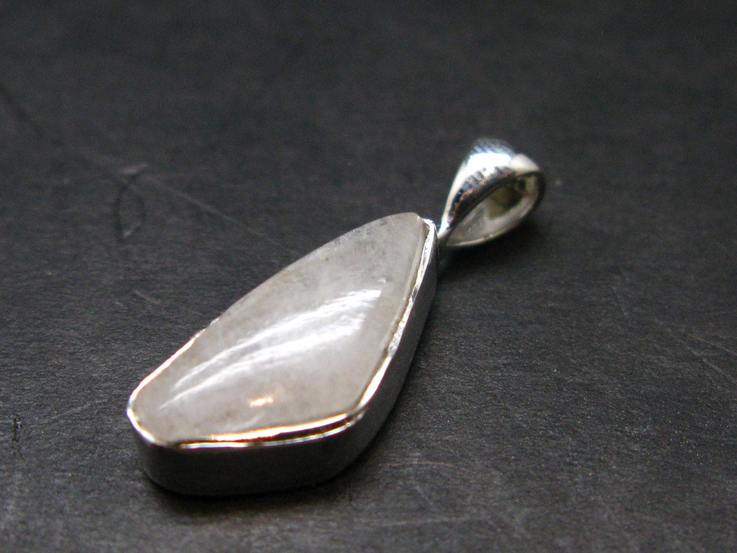 Raw Rare Natrolite Crystal Silver Pendant From Russia - 0.9" - 1.51 Grams