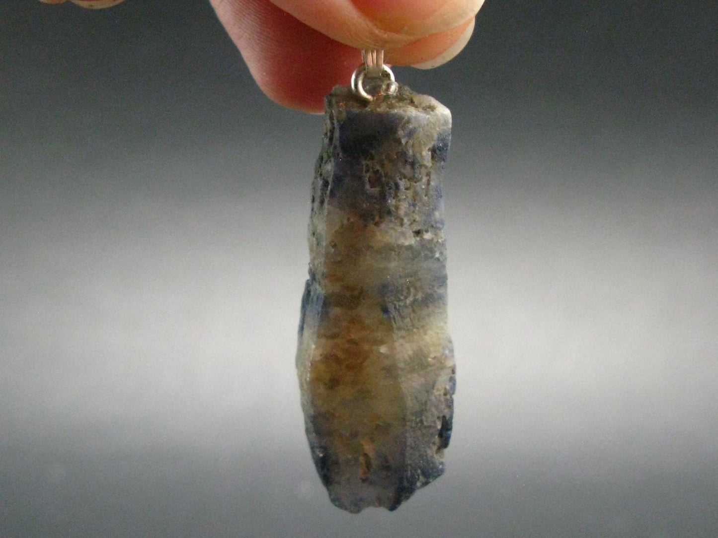 Gem Blue Sapphire Corundum Crystal Silver Pendant From Sri Lanka - 14.84 Grams
