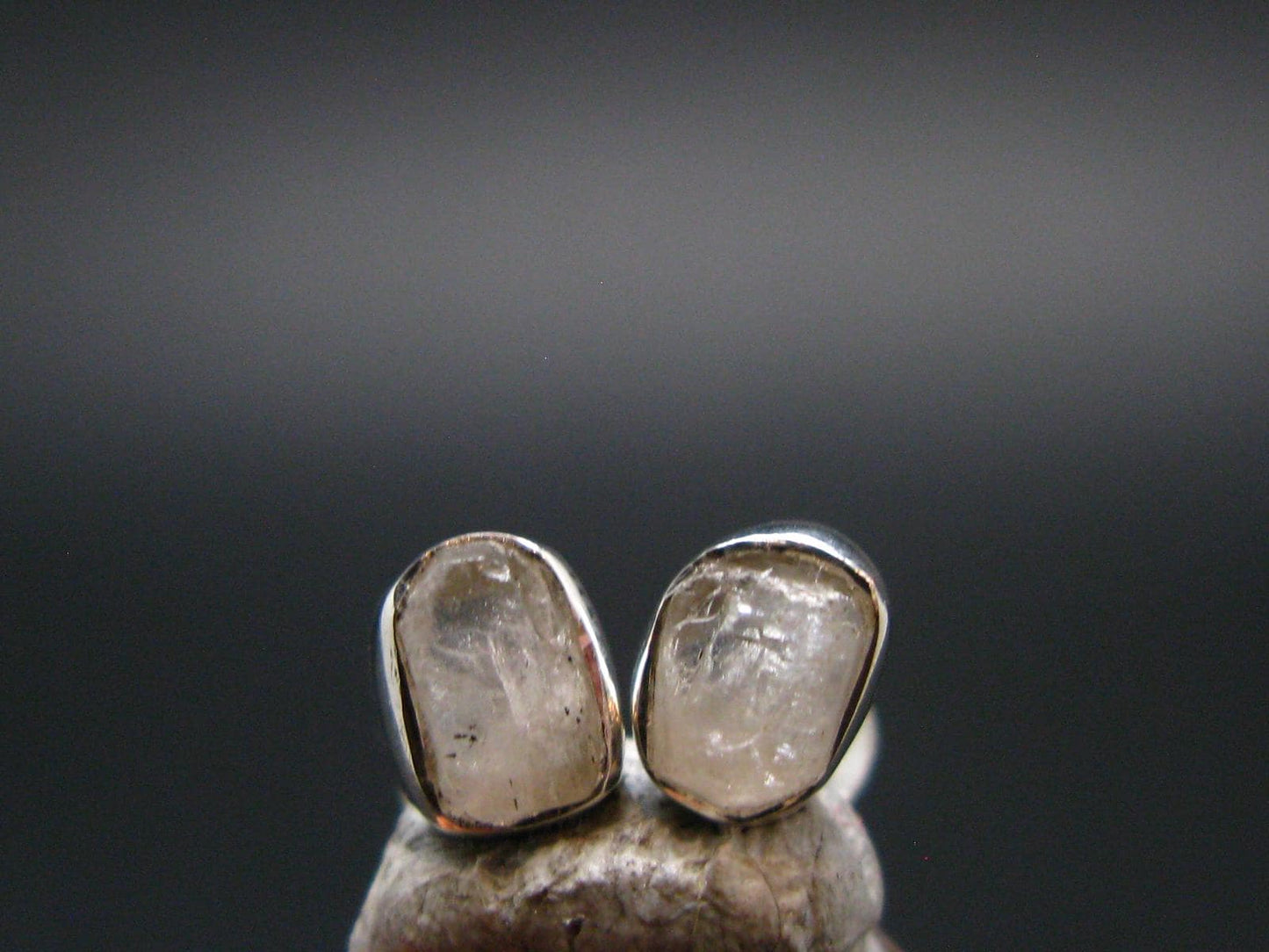 Natrolite Stud Earrings Sterling Silver From Russia - 1.14 Grams