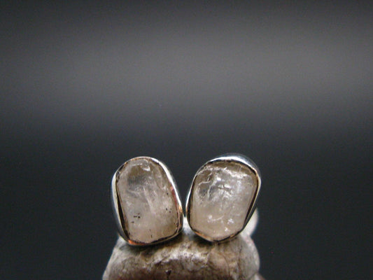 Natrolite Stud Earrings Sterling Silver From Russia - 1.14 Grams