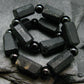 Black Tourmaline Genuine Bracelet ~ 7 Inches ~ 14mm Crystal Beads