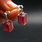Rhodochrosite Gem Sterling Silver Stud Earrings From Alma Colorado - 0.7" - 4.08 Grams